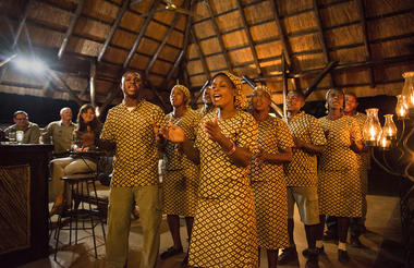 Chiawa Camp choir - better than any dinner bell!