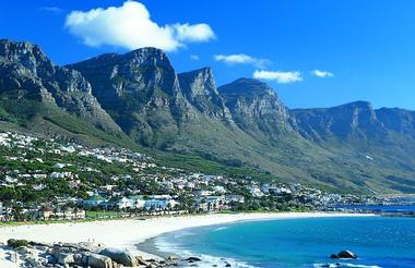 Camps Bay Beach & Twelve Apostles mountain range