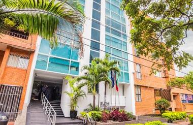 voorkant van het hotel