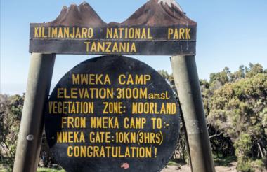 Mweka Campsite Sign