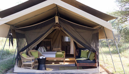 Exterior of twin tent - Ndutu Wilderness Camp 