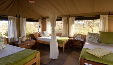 Family tent interior 