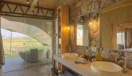 Guest Tent and Bathroom View