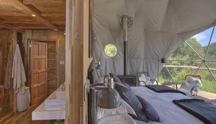 Double Tent and Bathroom