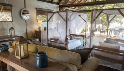 Chiawa Camp Safari Suite Family Set Up Interior