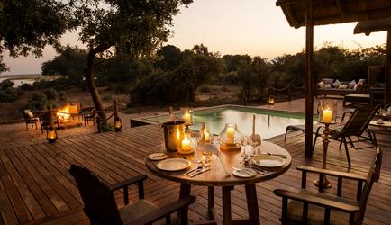 Chiawa Camp Safari Suite Pet Dining Lanterns Campfire