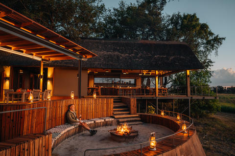 Where better to relax at the end of a stimulating day than the firepit in camp.