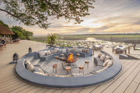 Superb fireplace and deck overlooking the floodplains