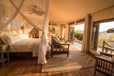 Luxuriate in the spaciousness of a Chikwenya guest tent