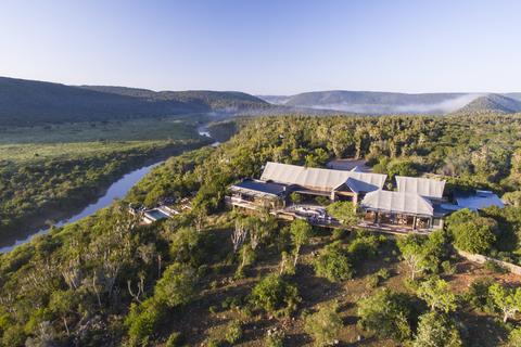 Luftansicht der Lodge