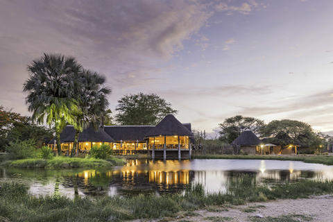 Onguma Bush Camp overlooking the waterhole