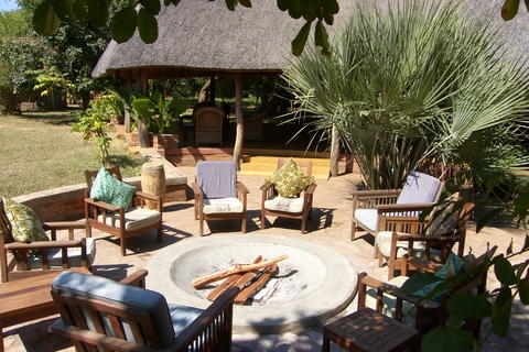 The fireplace, a popular spot in the lodge to chill after game drives and dinner.