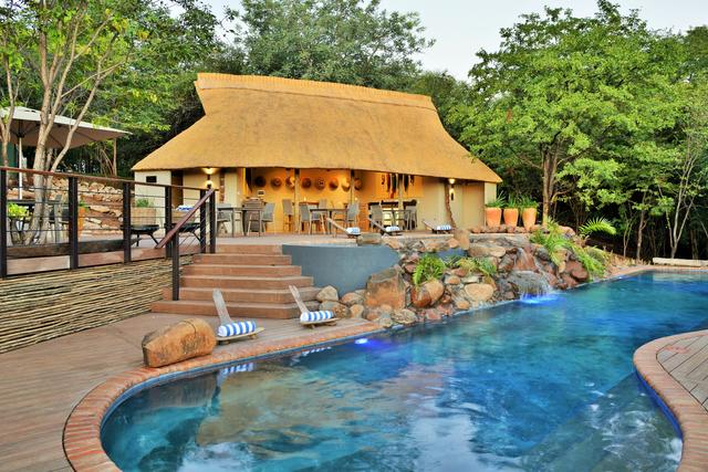 Victoria Falls Safari Club pool and Gazebo