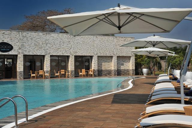 The exquisite pool is the perfect place to relax