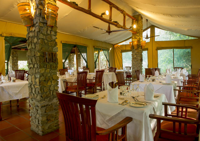 Im Mbuzi Mawe Serena Camp sind wir bestrebt, jeden Moment Ihres Aufenthalts zu einem unvergesslichen Erlebnis zu machen, und das Essen ist keine Ausnahme. Egal, ob Sie Ihre Mahlzeit in unserem gemütlichen Zelt-Speisesaal einnehmen, am Lagerfeuer grillen oder bei einem Abendessen im Busch in die Majestät der Serengeti eintauchen möchten, unsere geschmackvolle Küche und unser tadelloser Service werden Ihr Urlaubserlebnis perfekt ergänzen. Für diejenigen, die es vorziehen, in der Privatsphäre ihres Zeltes zu speisen, ist auch ein Zimmerservice verfügbar.