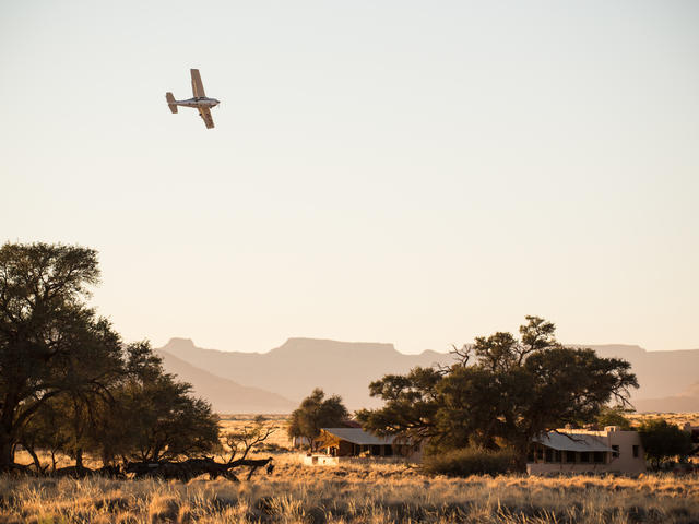 Flug über die Dünen der Namib