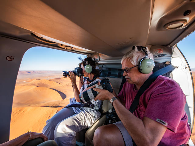 Fotoshooting vom Hubschrauber aus