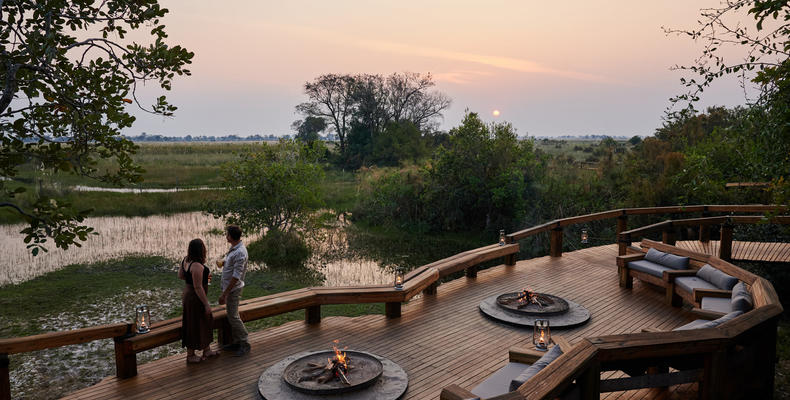 Enjoy the view from the camp fire deck 