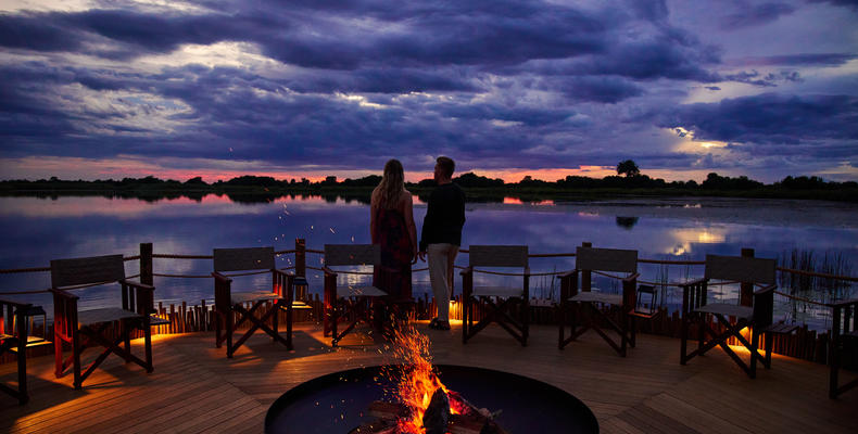Xugana Island Lodge Overwater Fire-Deck