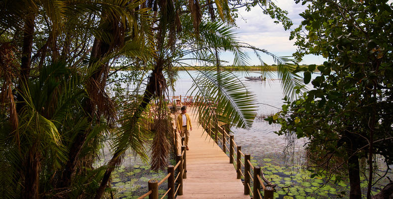 Xugana Island Lodge Overwater Fire-Deck