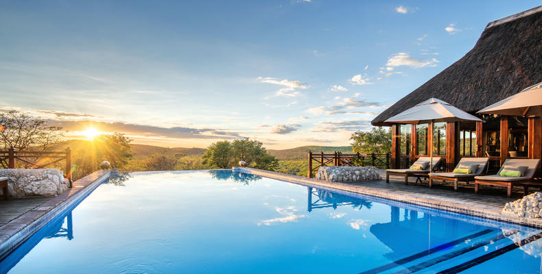 Swimming pool sunrise 