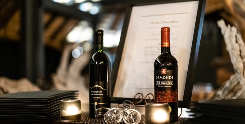 Fine wine selection and Ala Carte menu at Ai Aiba Lodge