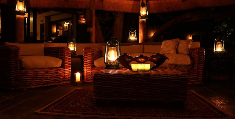 Ivory Wilderness River Rock Lodge at Night 