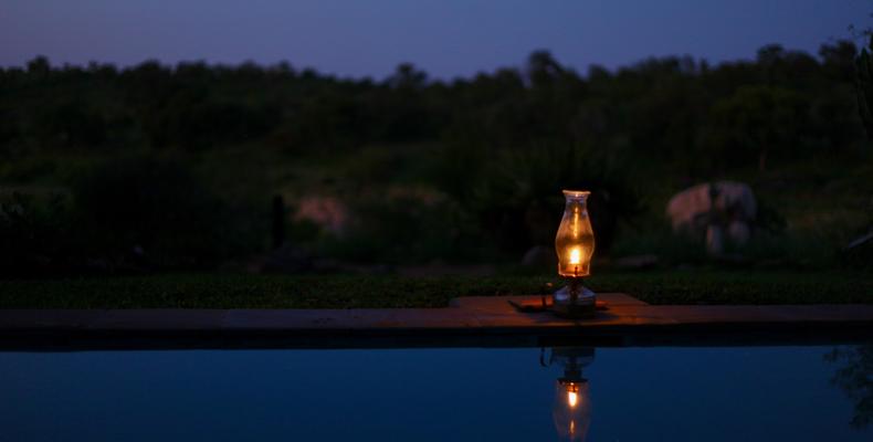 Pool at dusk
