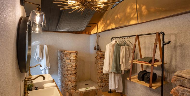 Shower and Wash Basin in Rooms