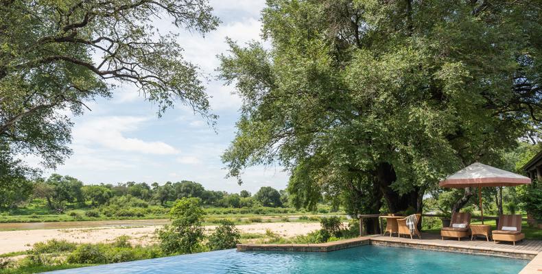 View of the Sand River from the pool