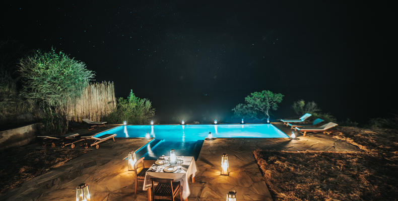 Private dining by the pool