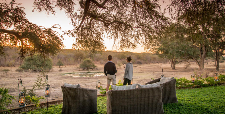 Take time to unwind overlooking Victoria Falls Private Game Reserve