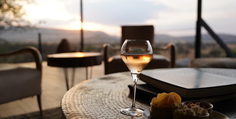 Lounge with wine glass view