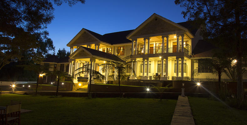 View of the Lodge at night