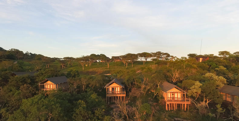 Aerial view of the Luxury Safari Tents 