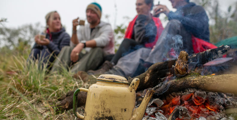 Bush Coffee around the camp fire 