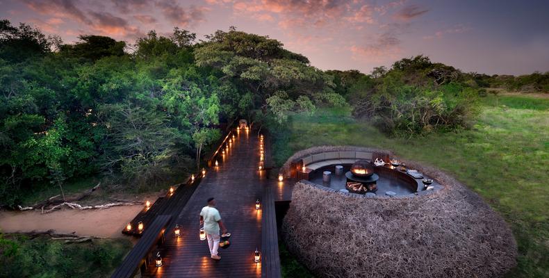 Phinda Forest Lodge view of firepit