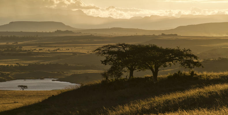 Scenery Sunset towards the Drakensberg