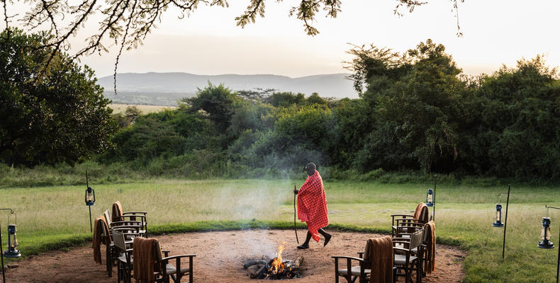 Fire Place at Cottars 1920s Camp