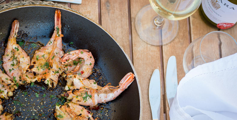 Cuisine at Roam - Pan-fried Prawns