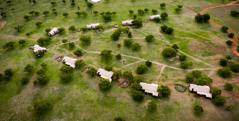 Singita Sabora Tented Camp - Aerial View