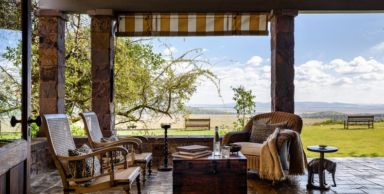 Singita Sasakwa Lodge Verandah and view of Serengeti
