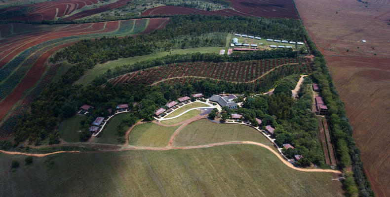 Ngorongoro Farm House from the air