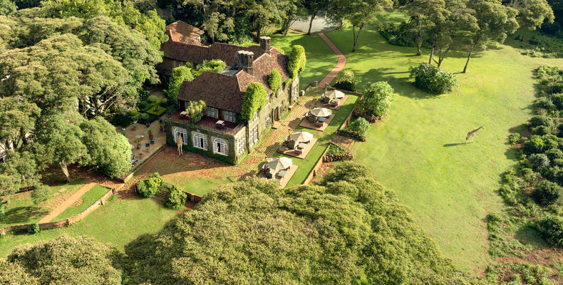 Aerial view of Giraffe Manor