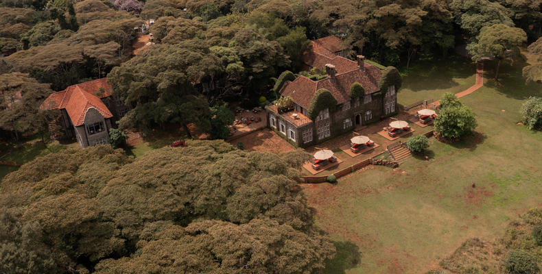 Aerial view of Giraffe Manor