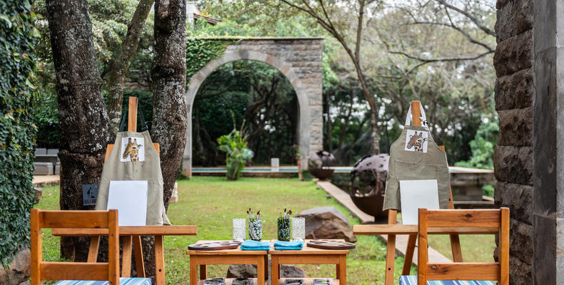 Painting at The Retreat at Giraffe Manor