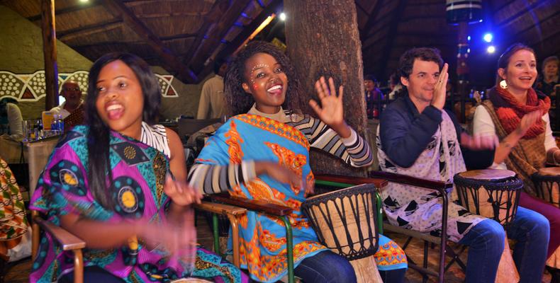 Guests enjoying the drumming