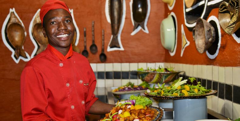 Boma chef at salad bar