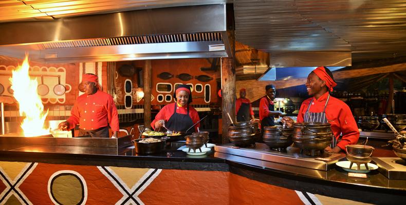 Boma chefs at grill section