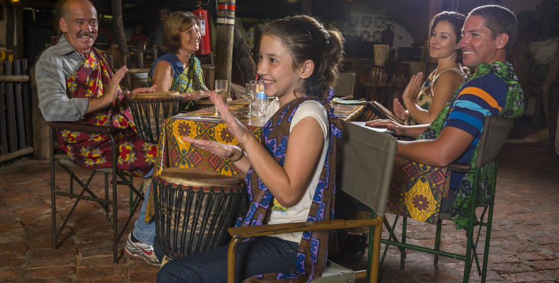 Guests enjoying the drum show